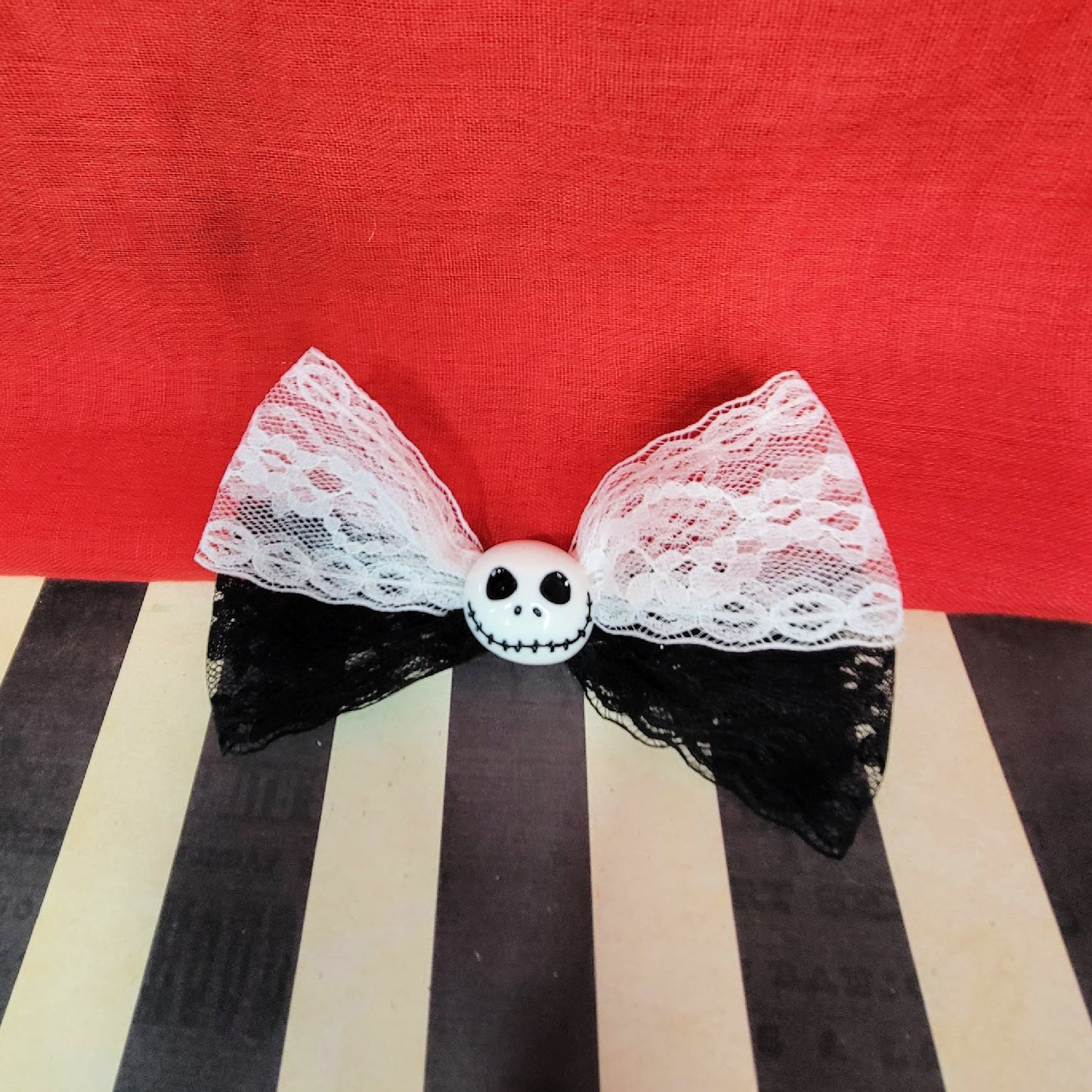 Holiday Lace Hair Bows Set | Black, White, Christmas, Halloween | Cute Gift Idea