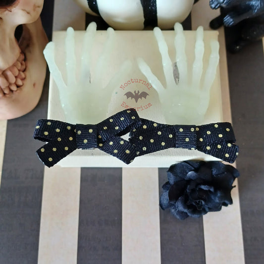 Gothic Glow in the Dark Skeleton Hands Hair Clips | Spooky Illuminating Hair Accessories