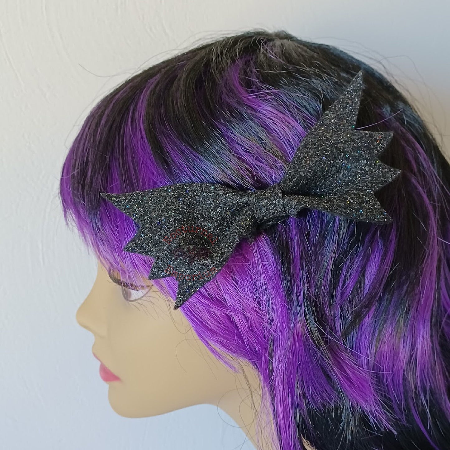 Enchanting Glitter Bat Hair Bow Clips | Spooky Hair Accessories