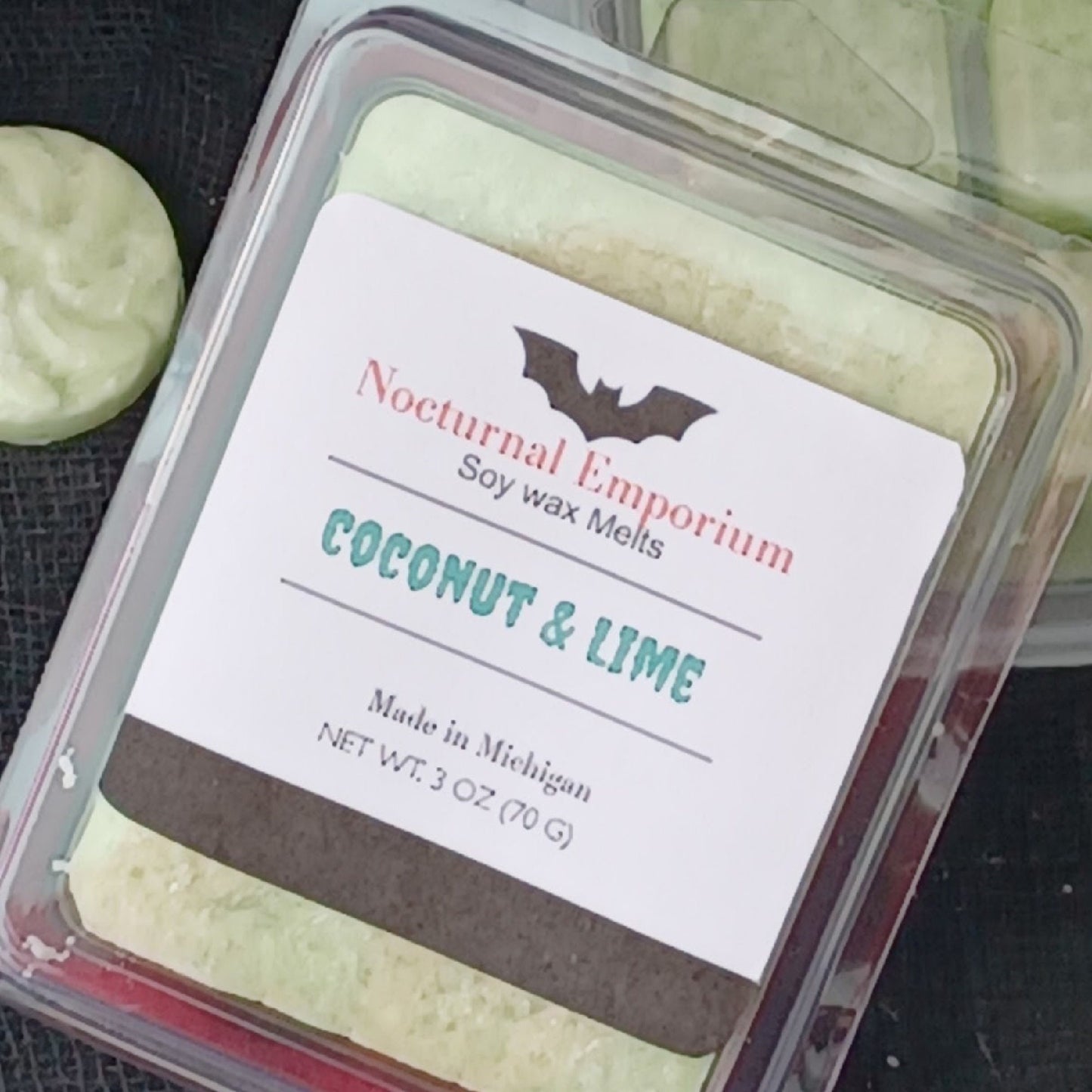 Handmade Coconut Lime Soy Wax Melts | Natural Tropical Scented Melts | 3 oz Soy Wax Melts