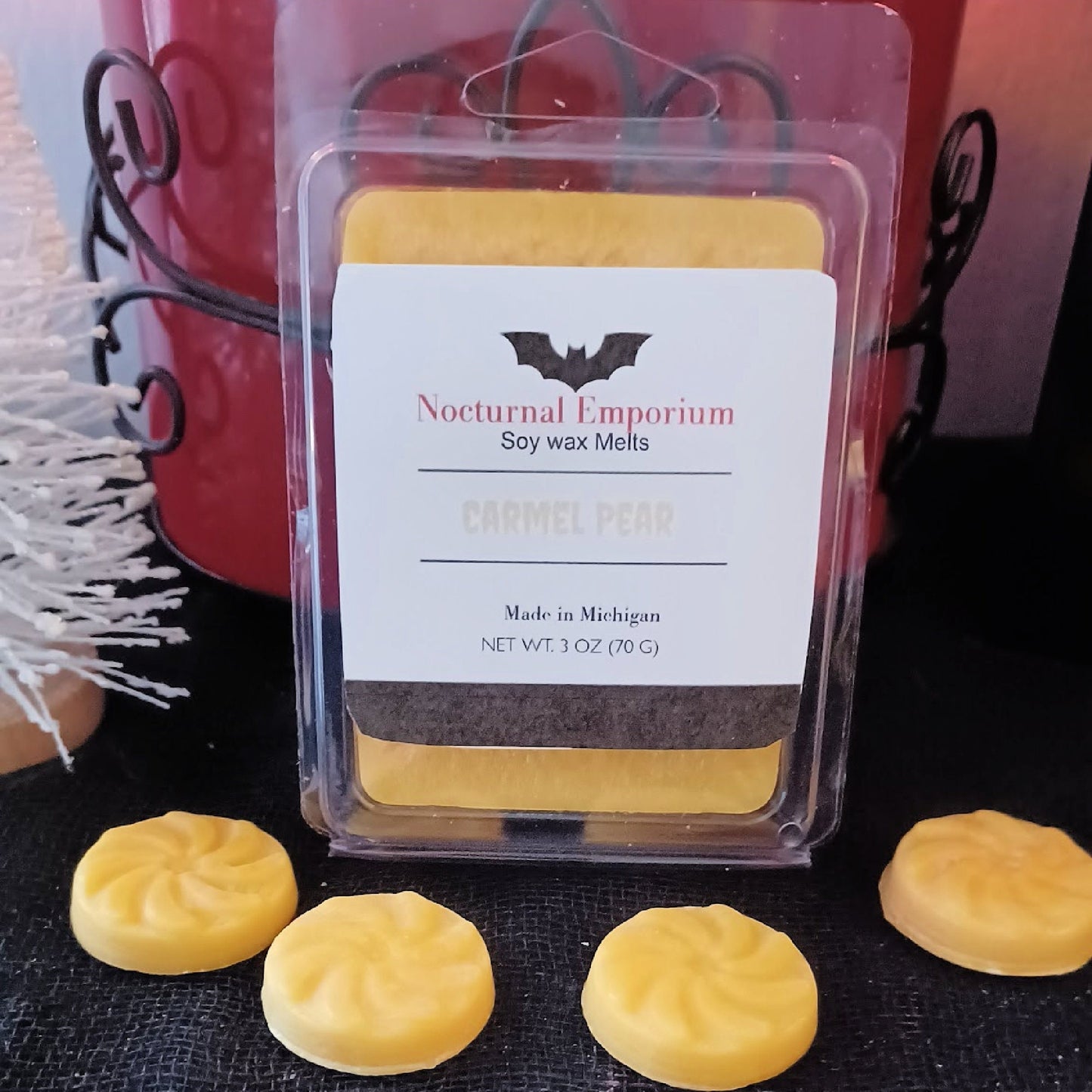 Ghoulishly Delicious Caramel Pear Soy Wax Melts - Set the Scene with Spooky Sweetness | 6 pack - 3 Oz Soy Wax Melts