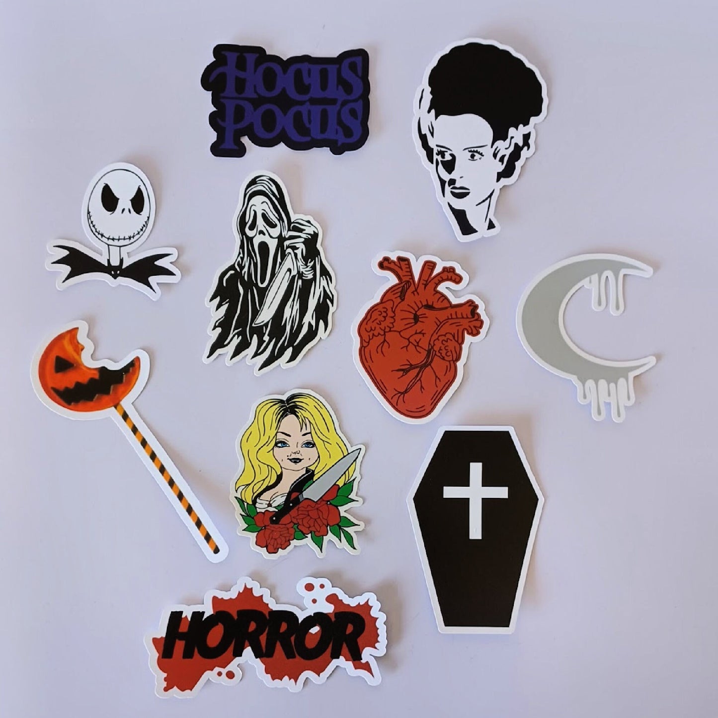 3 Stickers, Gothic Vinyl Stickers, Horror Stickers