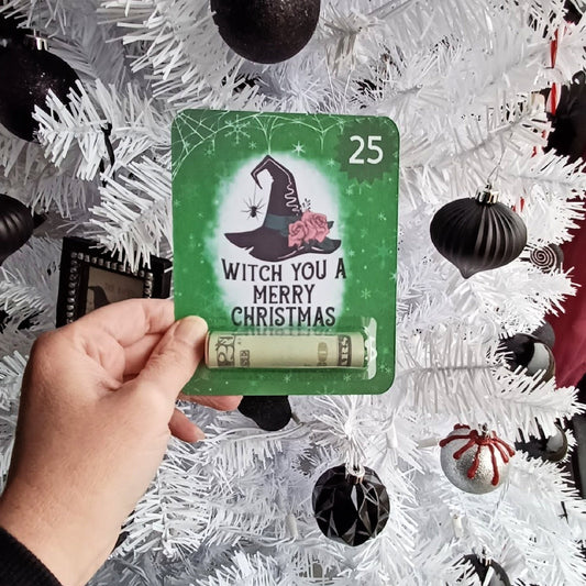 We Witch You A Merry Christmas Money Holder | Christmas Money Card | Stocking Stuffer | Money Gift Card | Witch Money Gift
